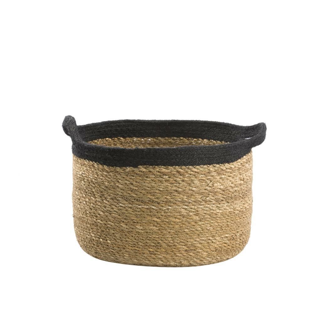 HASIR SİYAH SAKSI/SEPET 35CM