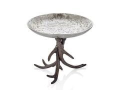 ANTLER GÜMÜŞ BRONZ AYAKLI TABAK