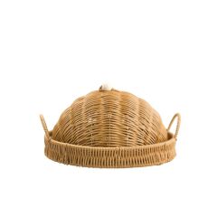 SENTETİK HASIR KAPAKLI YUVARLAK TEPSİ/SUNUMLUK 29CM
