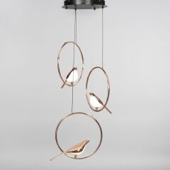 ALTIN KUŞLU YUVARLAK LEDLİ AVİZE