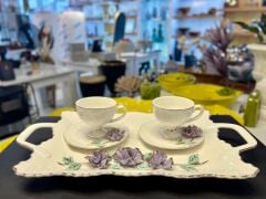 AZURI TEPSİLİ 2 KİŞİLİK TÜRK KAHVESİ FİNCAN TAKIMI