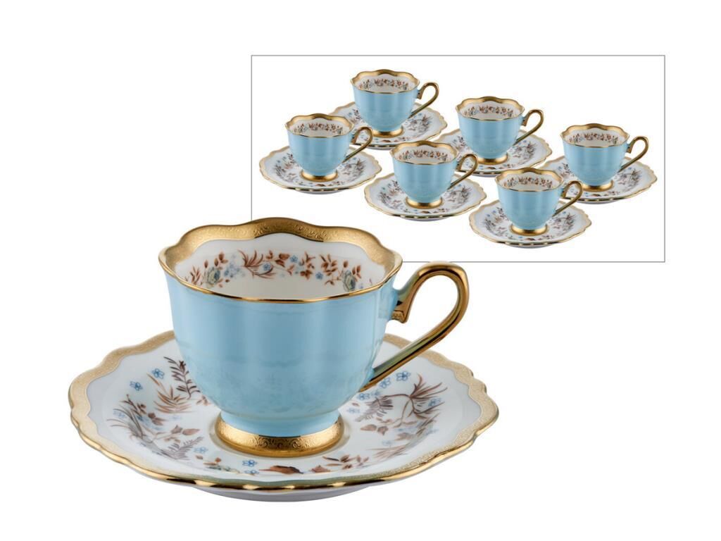 HERITAGE MAVİ 6'LI KİŞİLİK TÜRK KAHVESİ FİNCANI