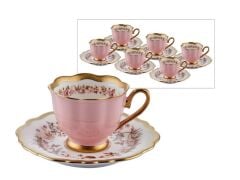 HERITAGE PEMBE 6'LI KİŞİLİK TÜRK KAHVESİ FİNCANI