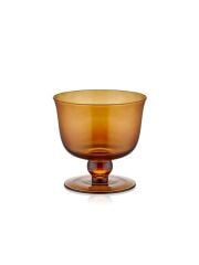 AMBER CAM AYAKLI TEKLİ TATLI KASE 11X10CM