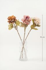 KREM ŞAKAYIK TEK DAL YAPAY ÇİÇEK 70CM