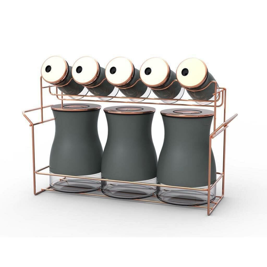 GRİ BAKIR 9 PARÇA BAHARAT SET