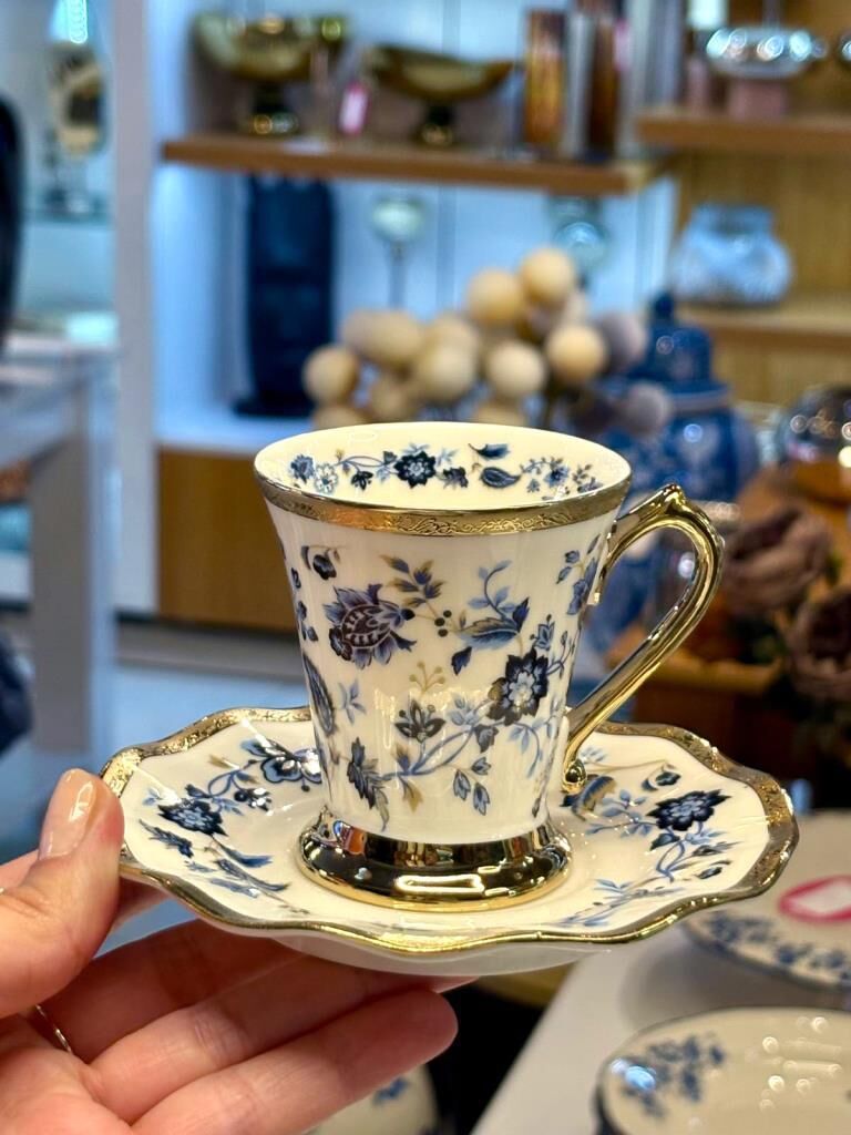 ELEANOR MAVİ TEK KİŞİLİK TÜRK KAHVESİ FİNCANI