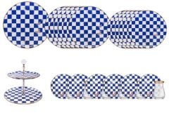 EMMA KOBALT DAMALI 6 KİŞİLİK 26 PARÇA SERVİS SETİ