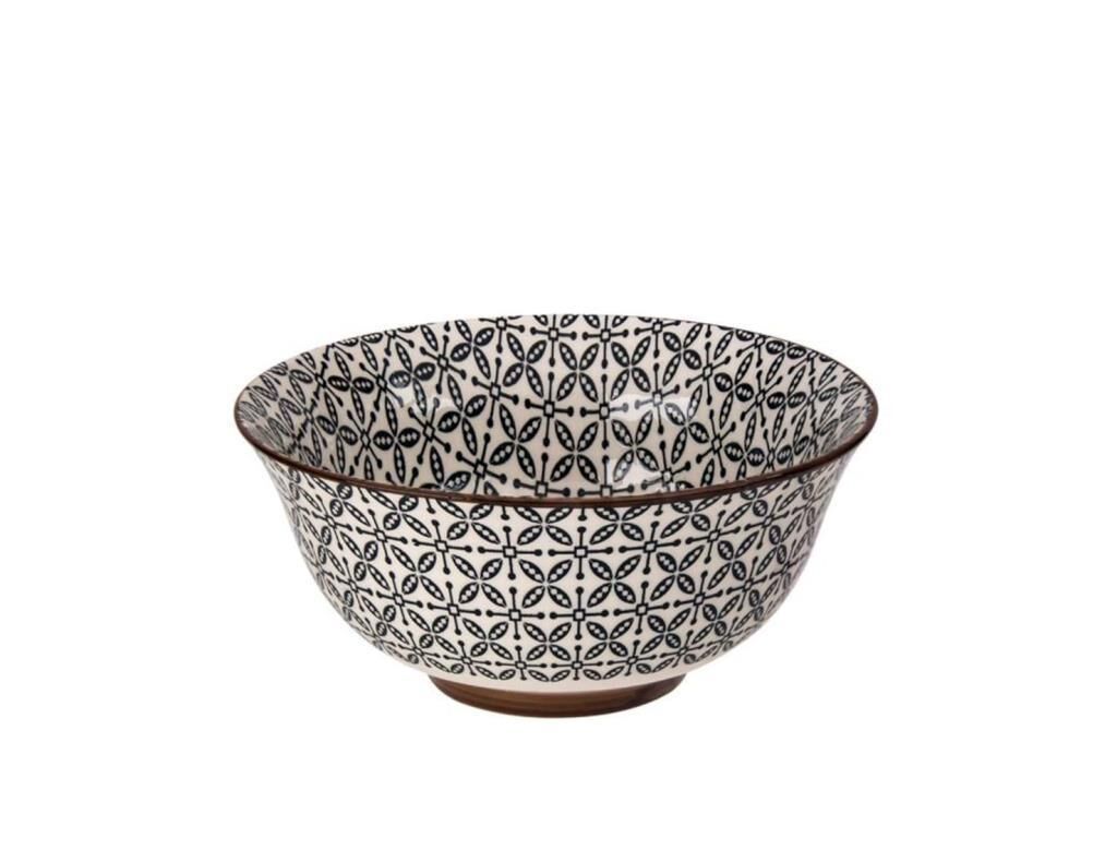BEYAZ ETNİK DESEN TEKLİ KASE 16X7CM