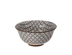 BEYAZ ETNİK DESEN TEKLİ KASE 16X7CM