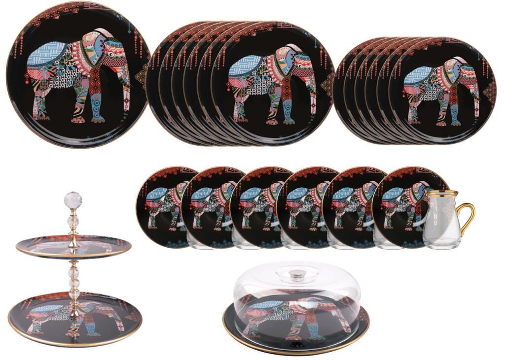 ELEPHANT SİYAH 6 KİŞİLİK 28 PARÇA SERVİS SETİ