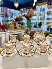 ELEANOR PEMBE 6'LI KİŞİLİK TÜRK KAHVESİ FİNCANI