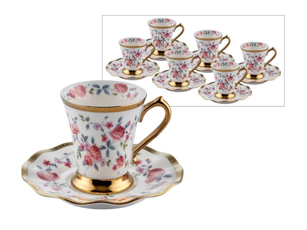 ELEANOR PEMBE 6'LI KİŞİLİK TÜRK KAHVESİ FİNCANI