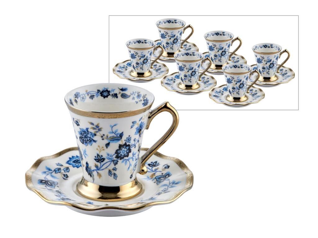 ELEANOR MAVİ 6 KİŞİLİK TÜRK KAHVESİ FİNCANI