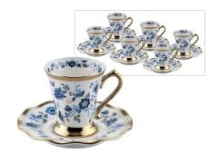 ELEANOR MAVİ 6 KİŞİLİK TÜRK KAHVESİ FİNCANI