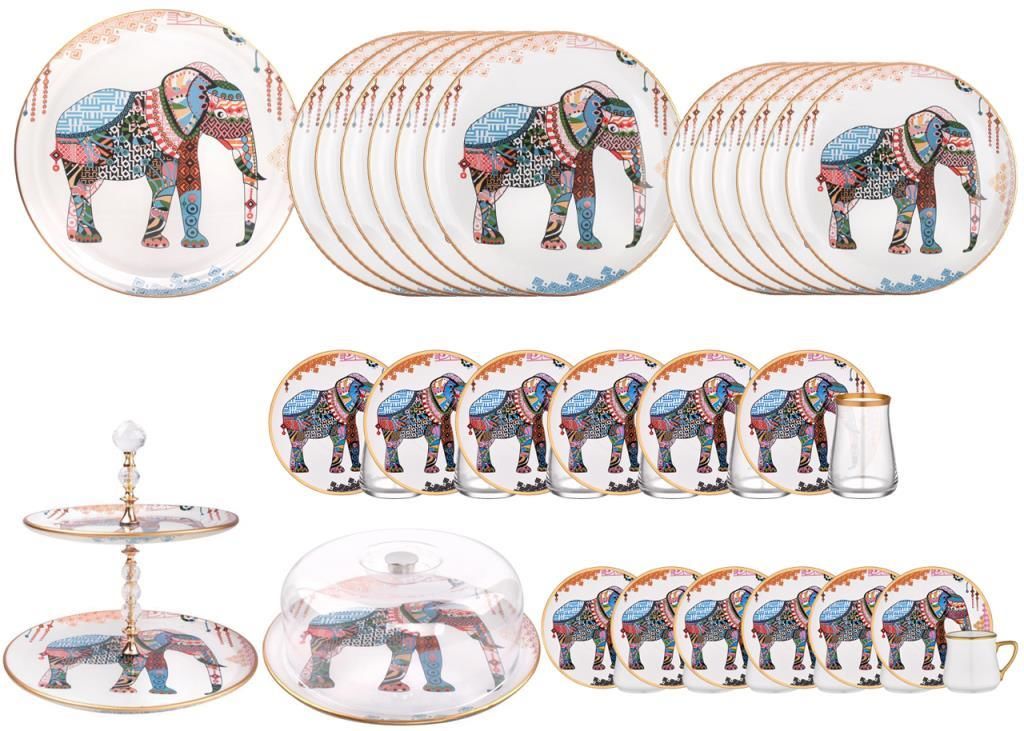 ELEPHANT BEYAZ 6 KİŞİLİK 40 PARÇA SERVİS SETİ