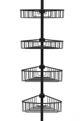 ALUMİNYUM 4 RAFLI YAYLI BANYO KÖŞE RAFI