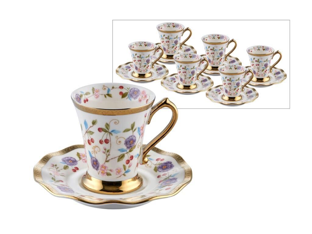 ELEANOR LİLA 6 KİŞİLİK TÜRK KAHVESİ FİNCANI