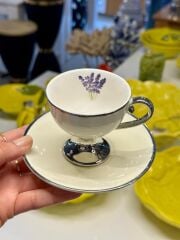 MIRANDA KREM-GÜMÜŞ 6 KİŞİLİK TÜRK KAHVESİ FİNCANI