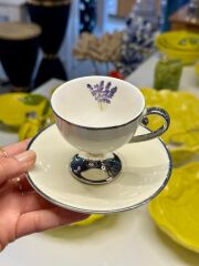 MIRANDA KREM-GÜMÜŞ 6 KİŞİLİK TÜRK KAHVESİ FİNCANI