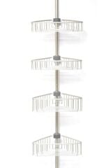 ALUMİNYUM 4 RAFLI YAYLI BANYO KÖŞE RAFI MAT ELOKSAL