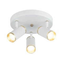 LUME 3'LÜ BEYAZ ANTİK LAK PLAFONYER AVİZE