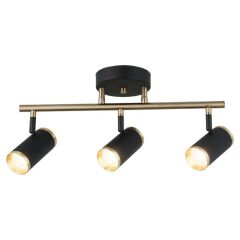 LUME 3'LÜ SİYAH ANTİK LAK SIRALI PLAFONYER AVİZE