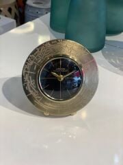 MATTE GOLD DÜNYA HARİTALI MASA SAATİ 20X18CM