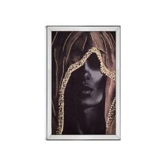 SİYAH ALTIN ÖRTÜLÜ KADIN TABLO 40x60cm