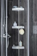 VENTA 3'LÜ BANYO KÖŞE RAFI PASLANMAZ ALÜMİNYUM BORULAR BEYAZ