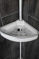 VENTA 3'LÜ BANYO KÖŞE RAFI PASLANMAZ ALÜMİNYUM BORULAR BEYAZ