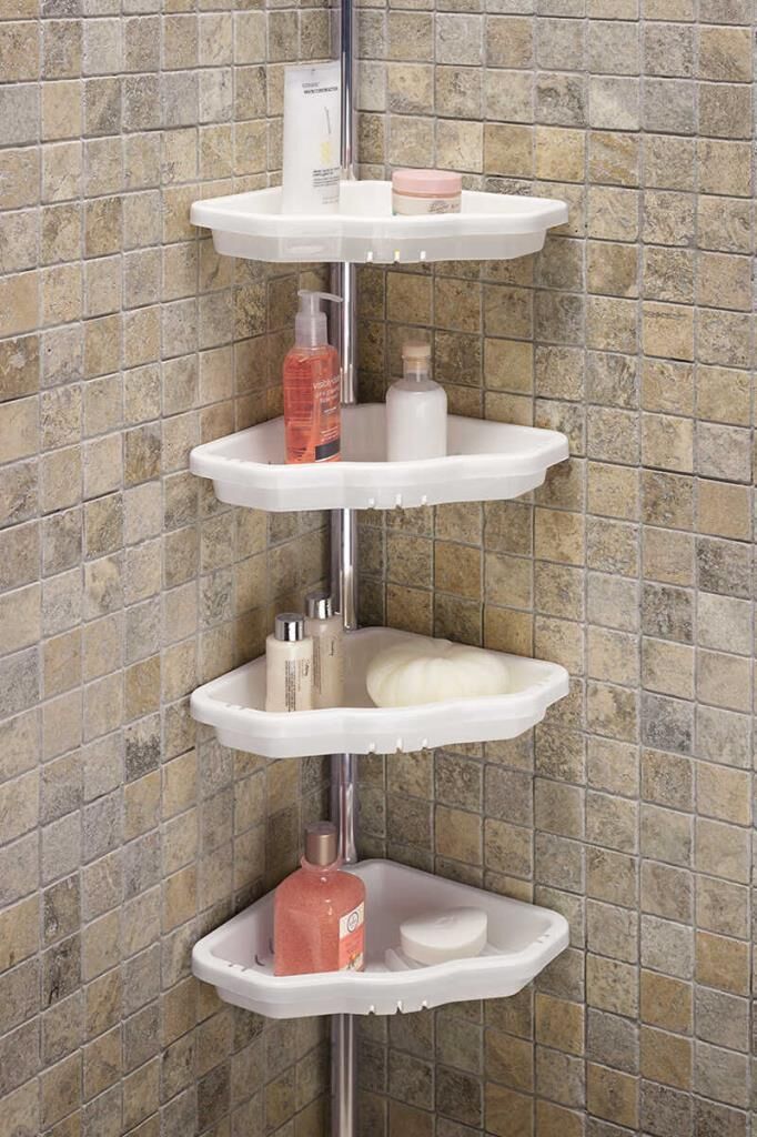 BANYO KÖŞE RAFI PASLANMAZ ALÜMİNYUM BORULAR BEYAZ