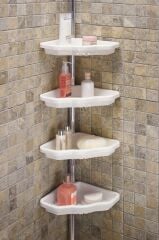 BANYO KÖŞE RAFI PASLANMAZ ALÜMİNYUM BORULAR BEYAZ