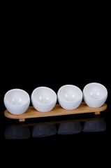 LA PURE 4'LÜ BAMBU STANDLI ASİMETRİK KASE