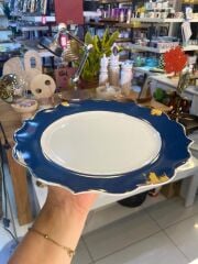 LACİVERT PORSELEN 6'LI SERVİS TABAK 27CM