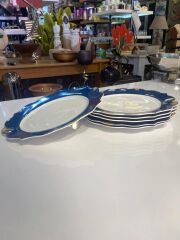 LACİVERT PORSELEN 6'LI SERVİS TABAK 27CM