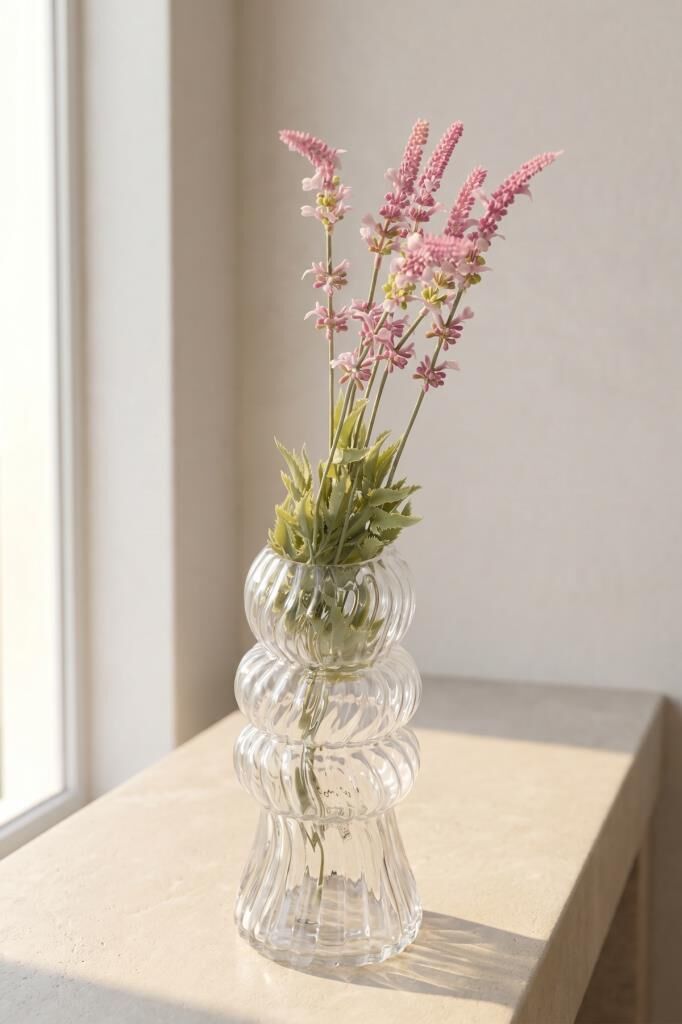 PEMBE LAVANTA TEK DAL YAPAY ÇİÇEK 52CM