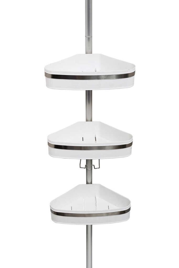 FINA BANYO KÖŞE RAFI PASLANMAZ ALÜMİNYUM BORULAR BEYAZ