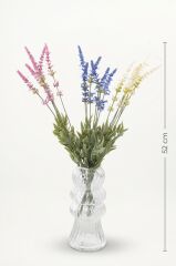 KREM LAVANTA TEK DAL YAPAY ÇİÇEK 52CM