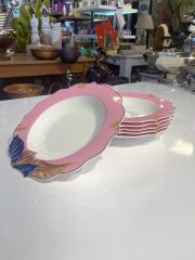 BEYAZ LACİVERT PORSELEN 6'LI ÇUKUR TABAK 22CM