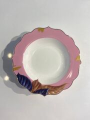 BEYAZ LACİVERT PORSELEN 6'LI ÇUKUR TABAK 22CM