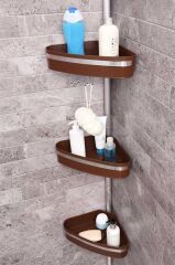 FINA BANYO KÖŞE RAFI PASLANMAZ ALÜMİNYUM BORULAR KAHVERENGİ