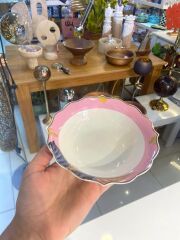 PEMBE LACİVERT PORSELEN 6'LI KASE 15CM