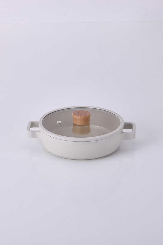 FİKA CAM KAPAKLI ALÜMİNYUM SAHAN BEJ 20CM