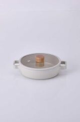 FİKA CAM KAPAKLI ALÜMİNYUM SAHAN BEJ 20CM