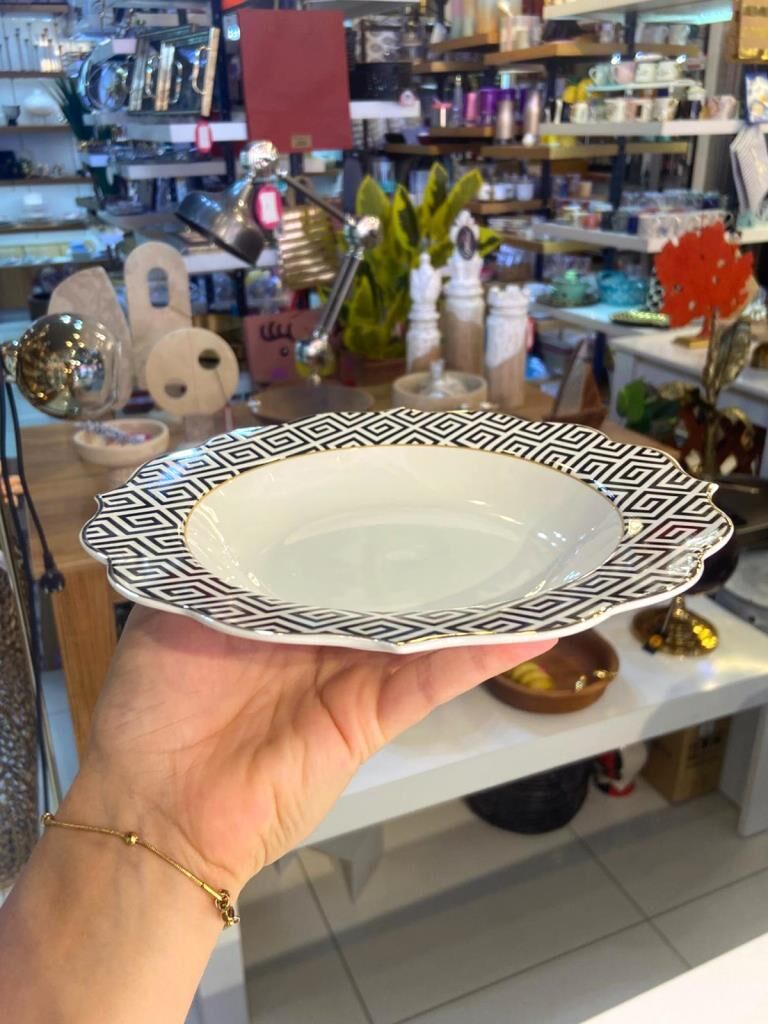 İKAT DESEN PORSELEN 6'LI ÇUKUR TABAK 22CM