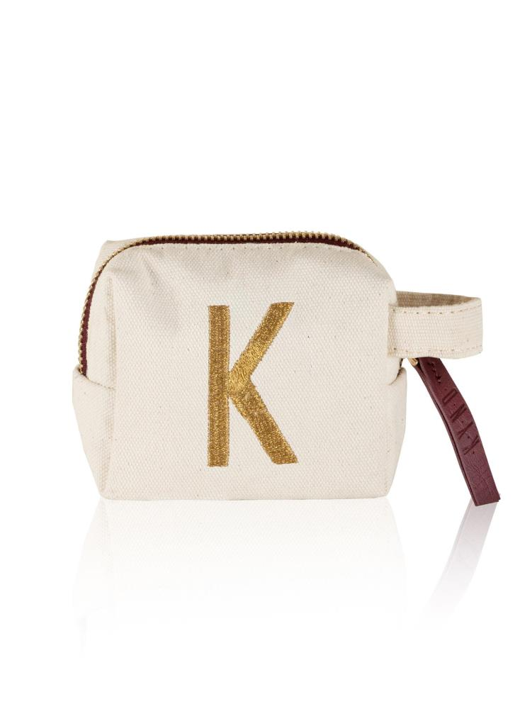 ''K'' HARF NAKIŞLI ÇANTA 14x12 CM