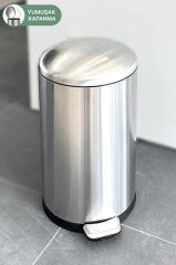 PASLANMAZ ÇELİK BOMBE KAPAKLI ÇÖP KOVASI 40 LİTRE İNOX