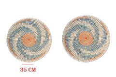 HASIR DUVAR SÜSÜ TURUNCU MAVİ 35CM