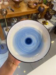 MAVİ PORSELEN 6'LI ÇUKUR TABAK/BOL KASE 19CM